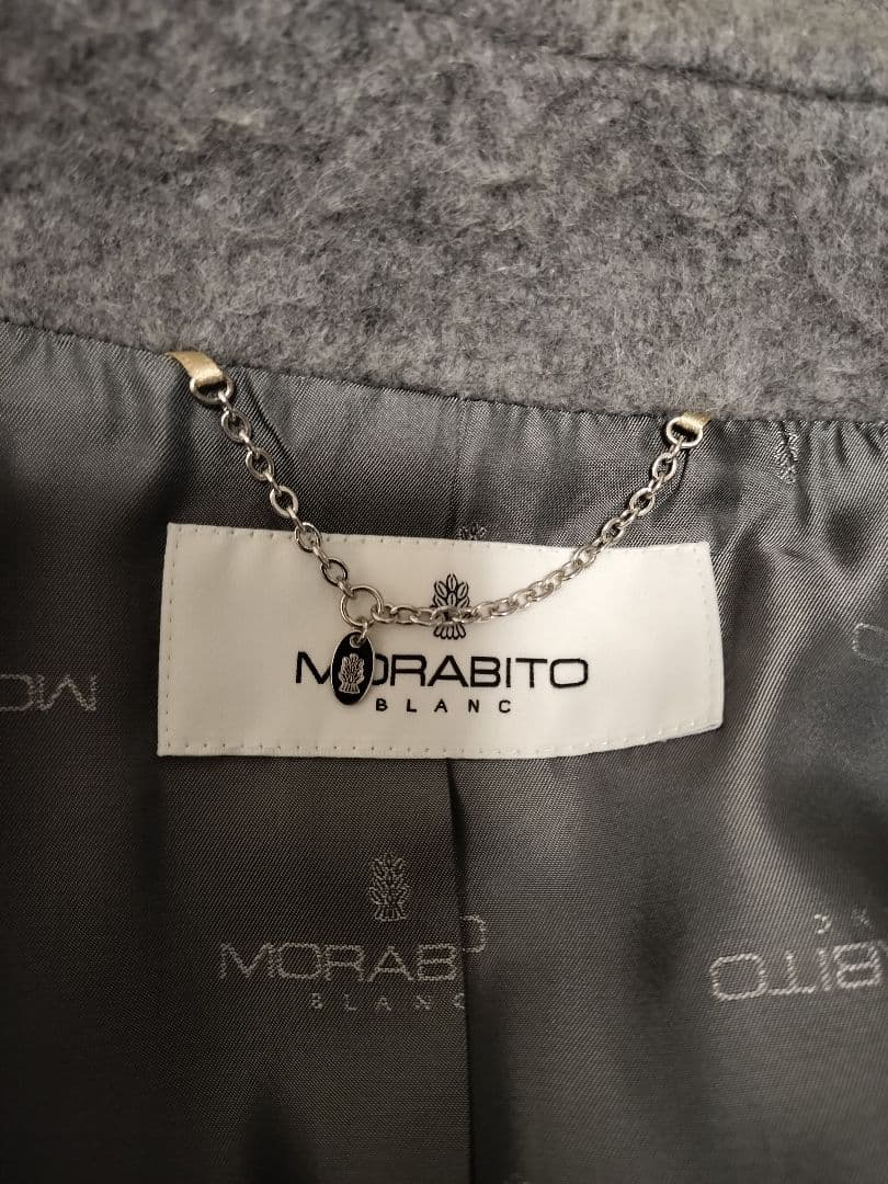 モラビト　シャギーショートコート　ライトグレー　上品エレガント　M