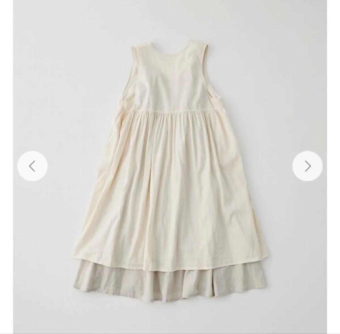 ネストローブ新品天然染め レイヤードギャザー2wayワンピース