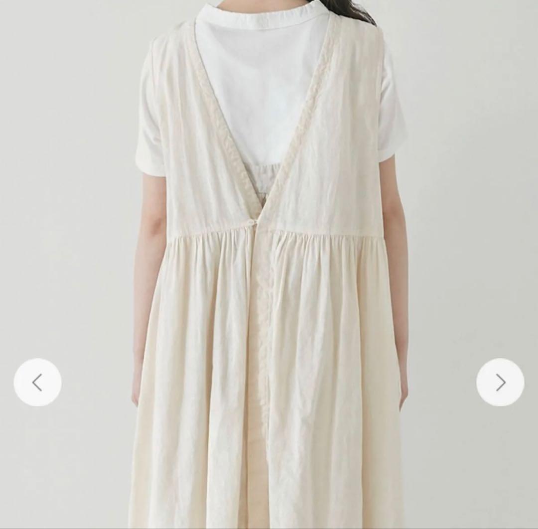 ネストローブ新品天然染め レイヤードギャザー2wayワンピース