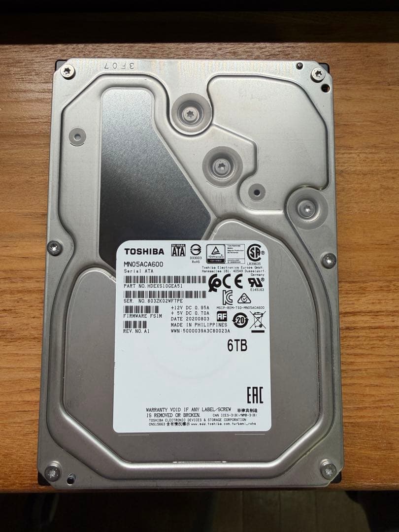 TOSHIBA MN05ACA600 6TB 内蔵型HDD