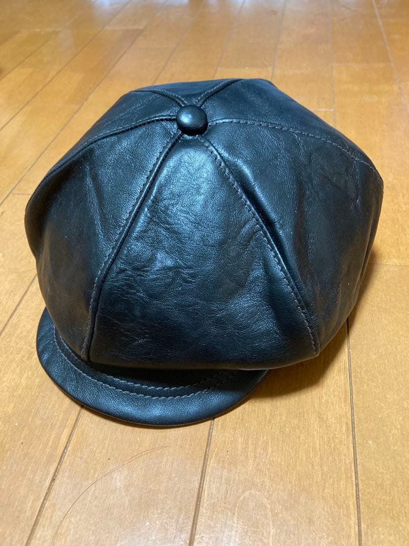 リアルマッコイズ　ホースハイド ニュースボーイキャップ 7 3/4 ブラック