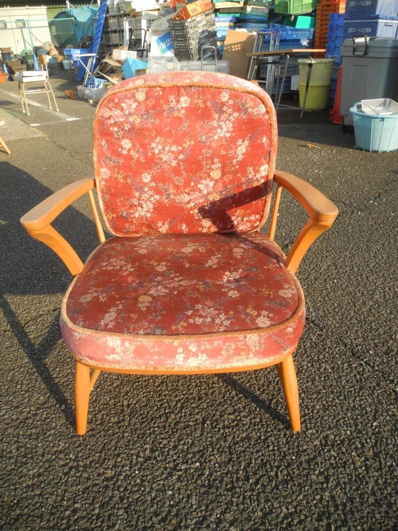 こ*う様 C15２）キツツキマークの飛騨産業　アームチェア／旧ロゴ　ヴィンテージ