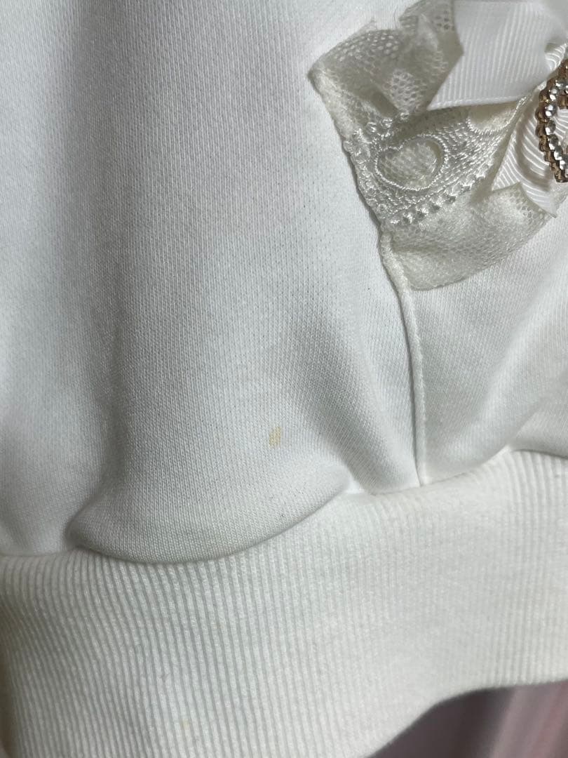 LIZLISA リズリサ うさみみレースアップスリーブパーカー ホワイト