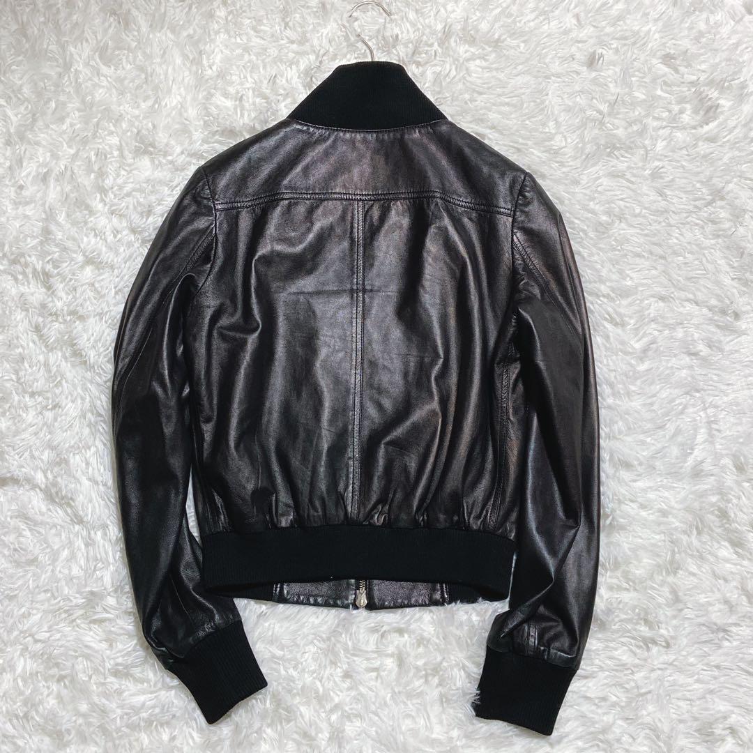 美品⭐️セオリー　シングルライダースジャケット　ダブルジップ　ラムレザー　黒