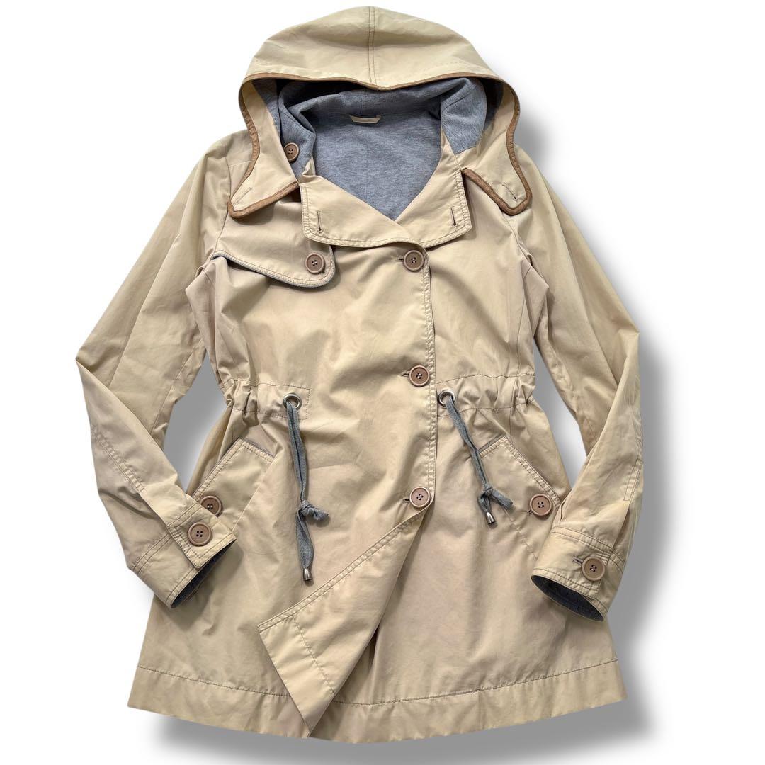 高級】ブルネロクチネリ マウンテンパーカー レザー　モッズコート　フレア　44