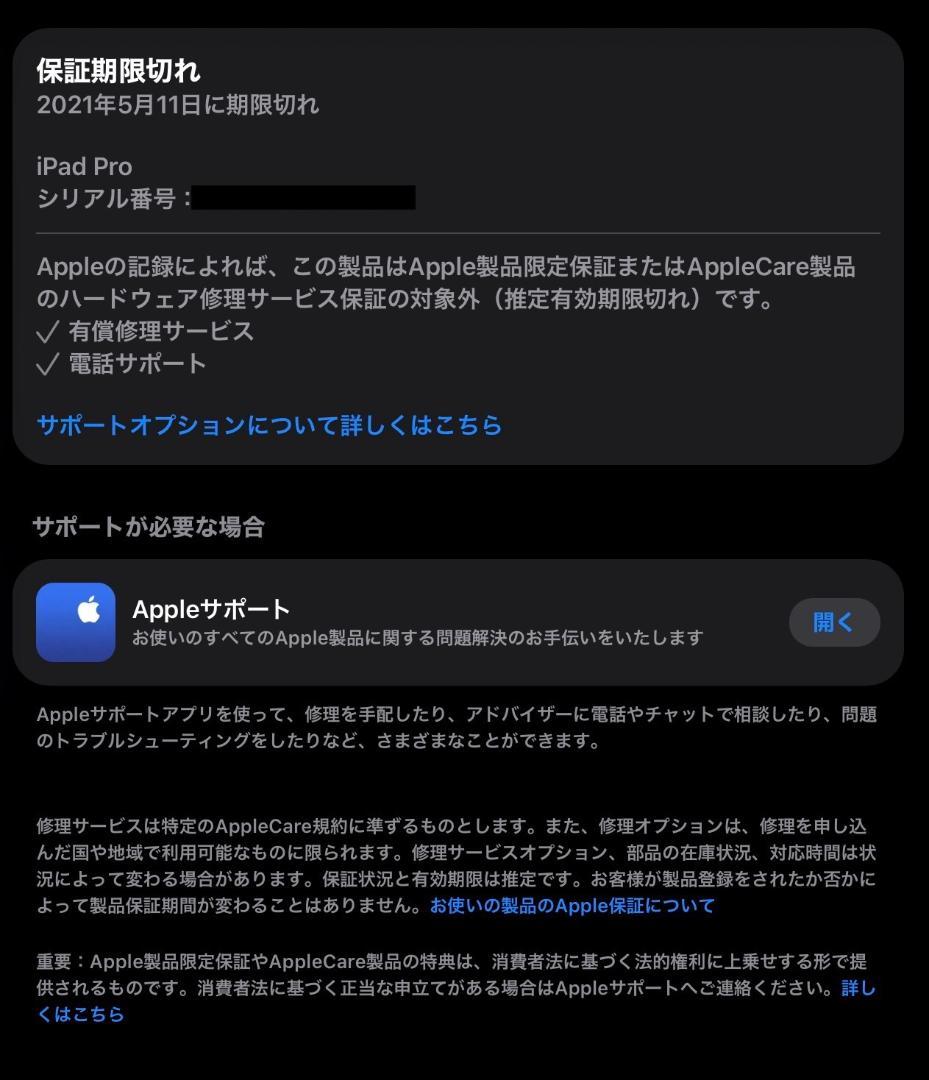 11インチ iPad Pro 第2世代 Wi-Fi+Cellular 256GB