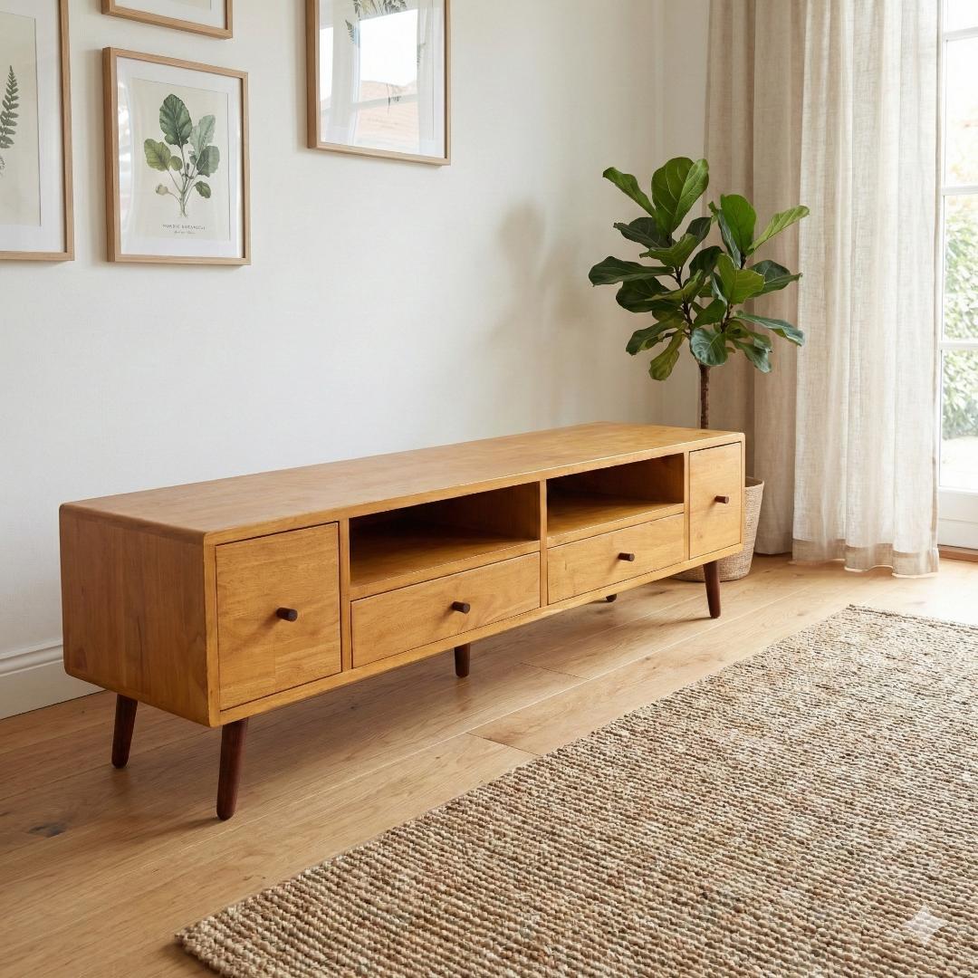 【最終価格】北欧風テレビ台 150cm幅 KOKOA ローボード 天然木
