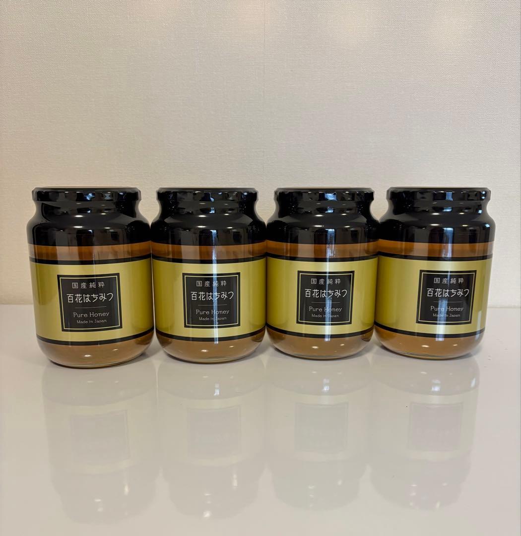 国産純粋　百花はちみつ1000g×4本(瓶)