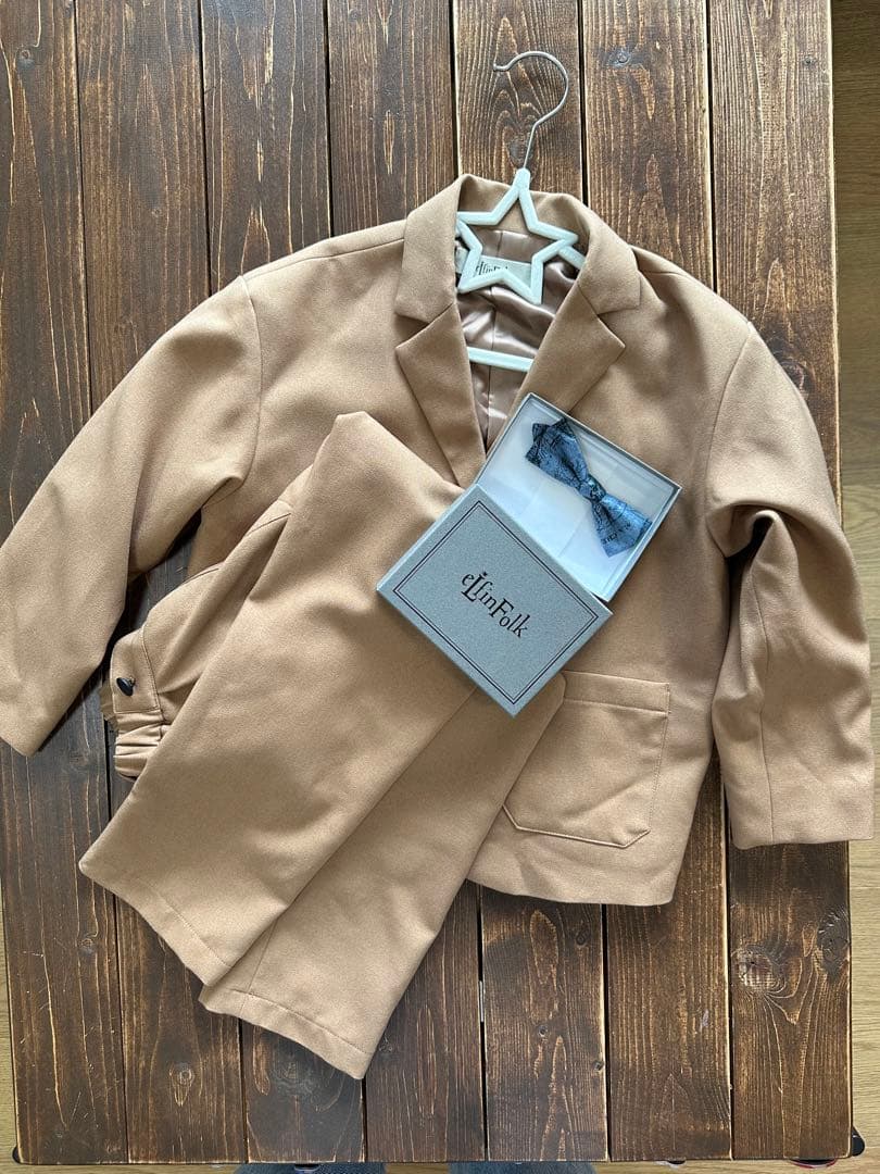 ふわふわ　elfinfolk セレモニースーツ・蝶ネクタイセット120cm