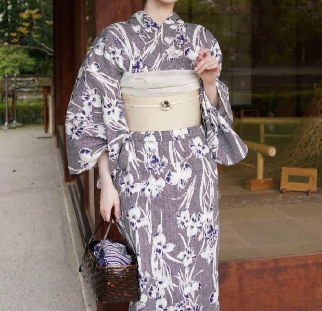 ［utatane×Acka.］鮫小紋と菖蒲 navy 浴衣4set