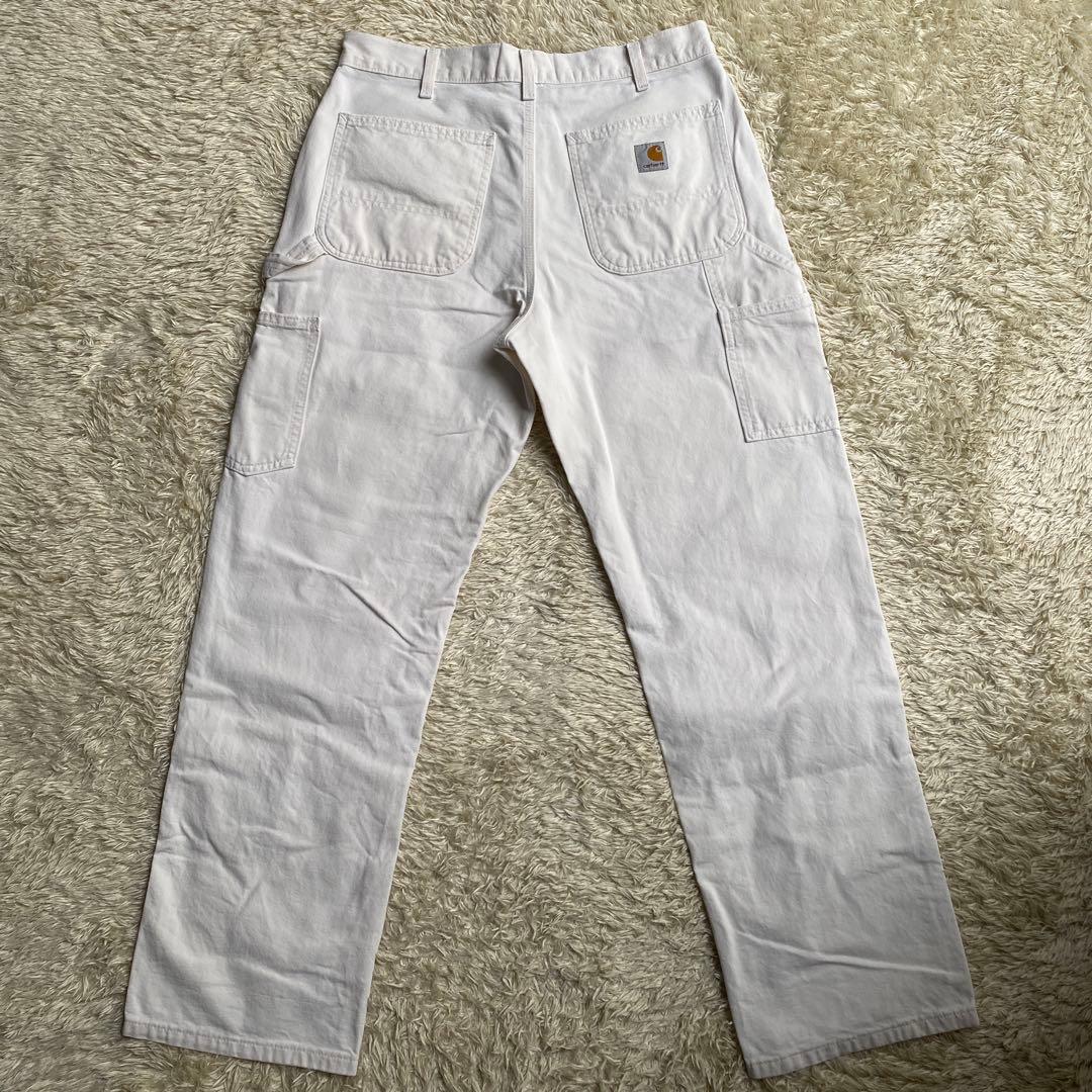【希少 90s】USA製 Carhartt ダブルニー B04 ホワイト 生成