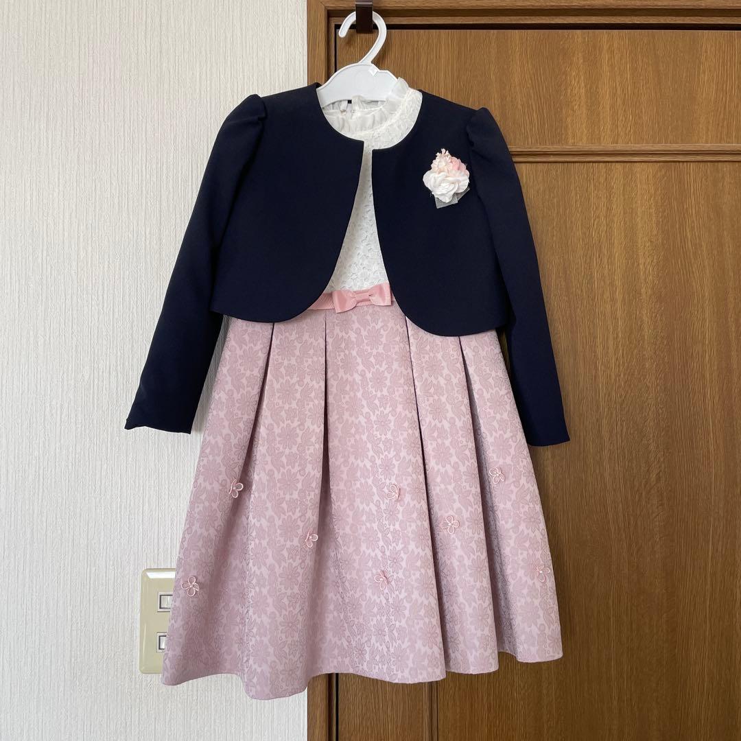 美品★ BEAMS 女の子　フォーマル　120 ネイビー・ピンク　卒園式　入学式
