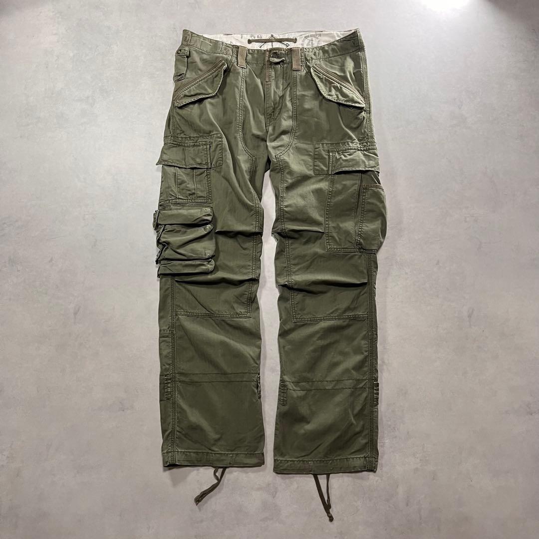 ◎90s ラルフローレン 13スターボタン ヘリンボーン カーゴパンツ m-51