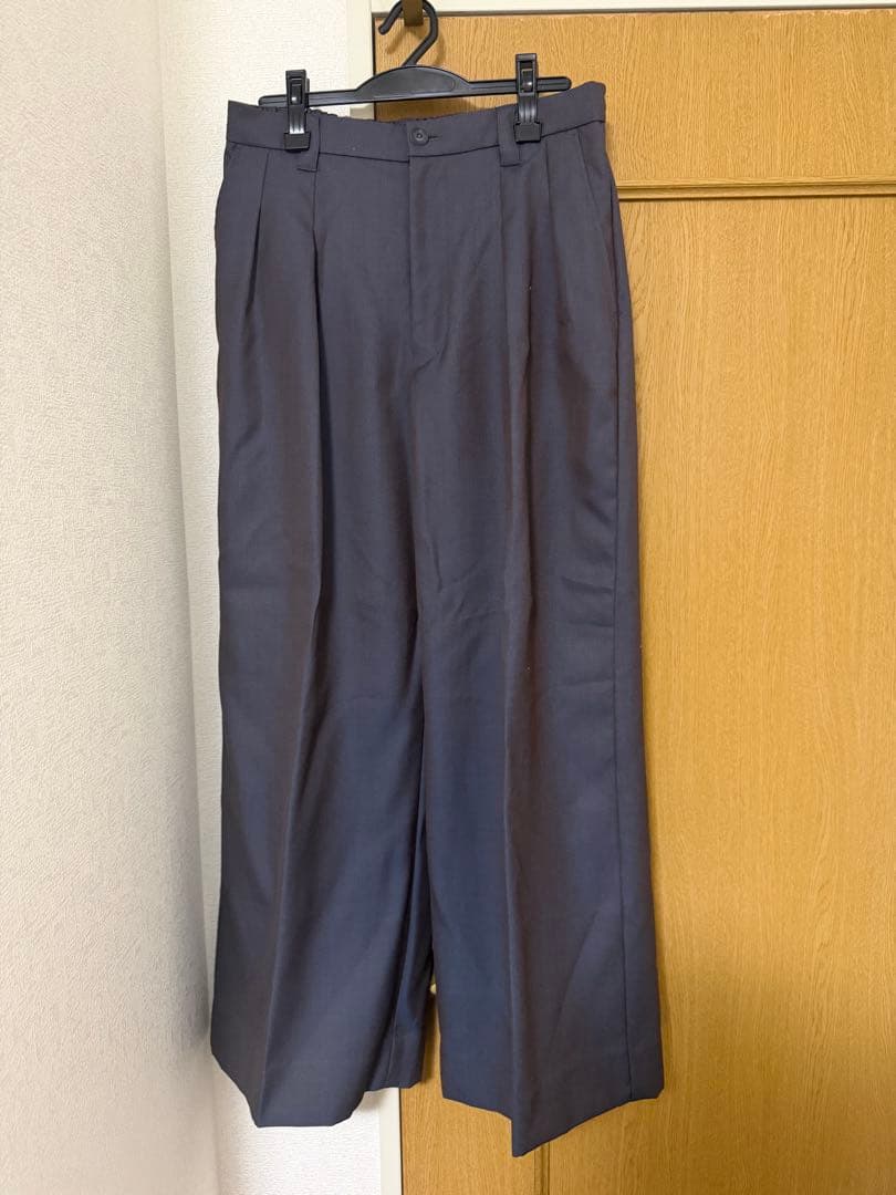 MAISON SPECIAL シャンブレーウールタックワイドパンツ サイズ2