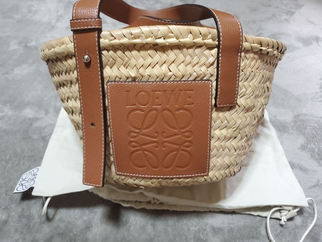 ロエベ　バスケット　かごバッグ　スモール