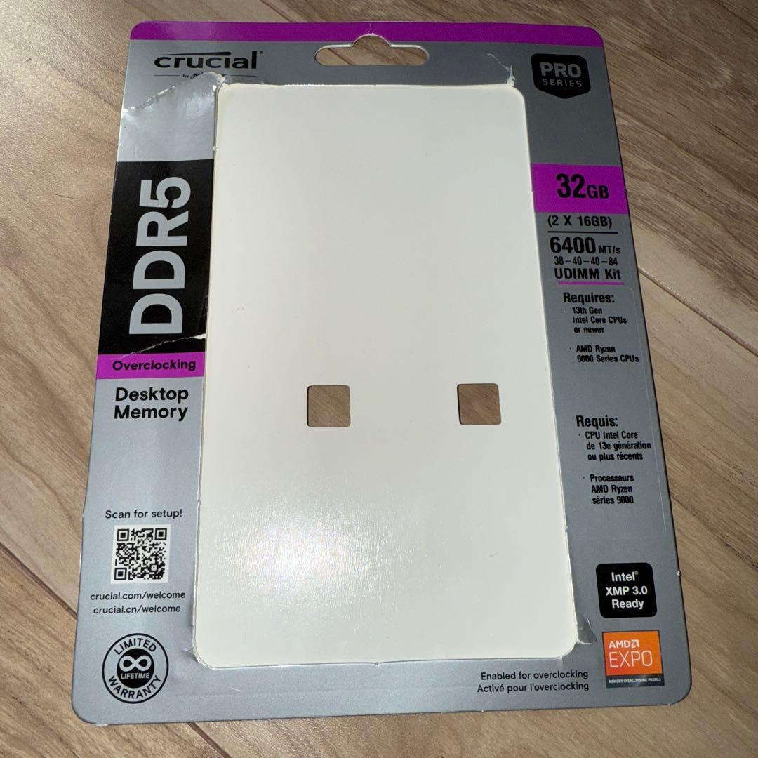 メモリー crucial DDR5 32GB 2x16GB CP2K16G60C36U5W