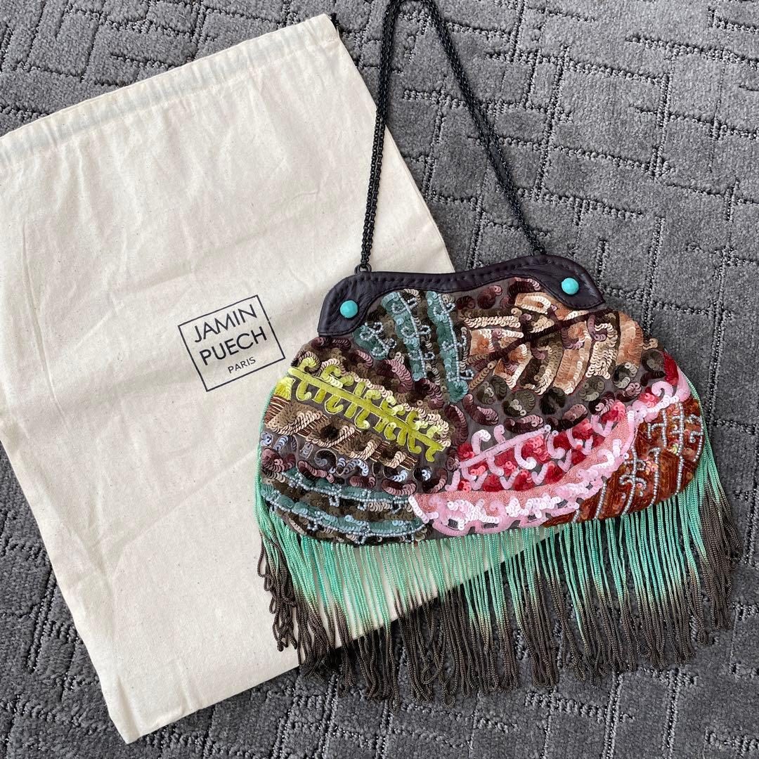 ✳︎超美品✳︎JAMIN PUECH 刺繍ビーズ装飾 パーティーバッグ