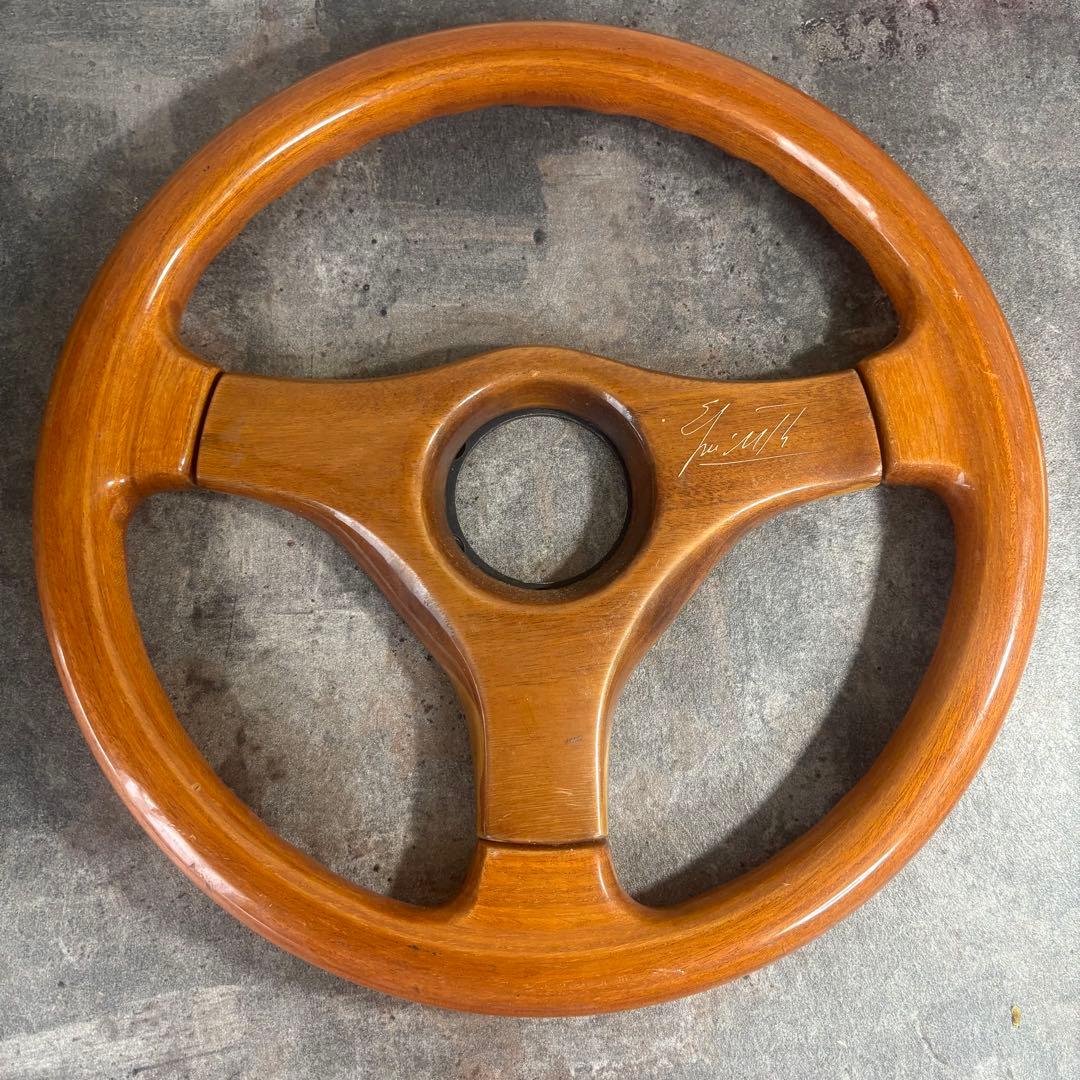 《ミケロッティ》レア希少昭和レトロ31φ当時物ウッド ハンドル VIP車