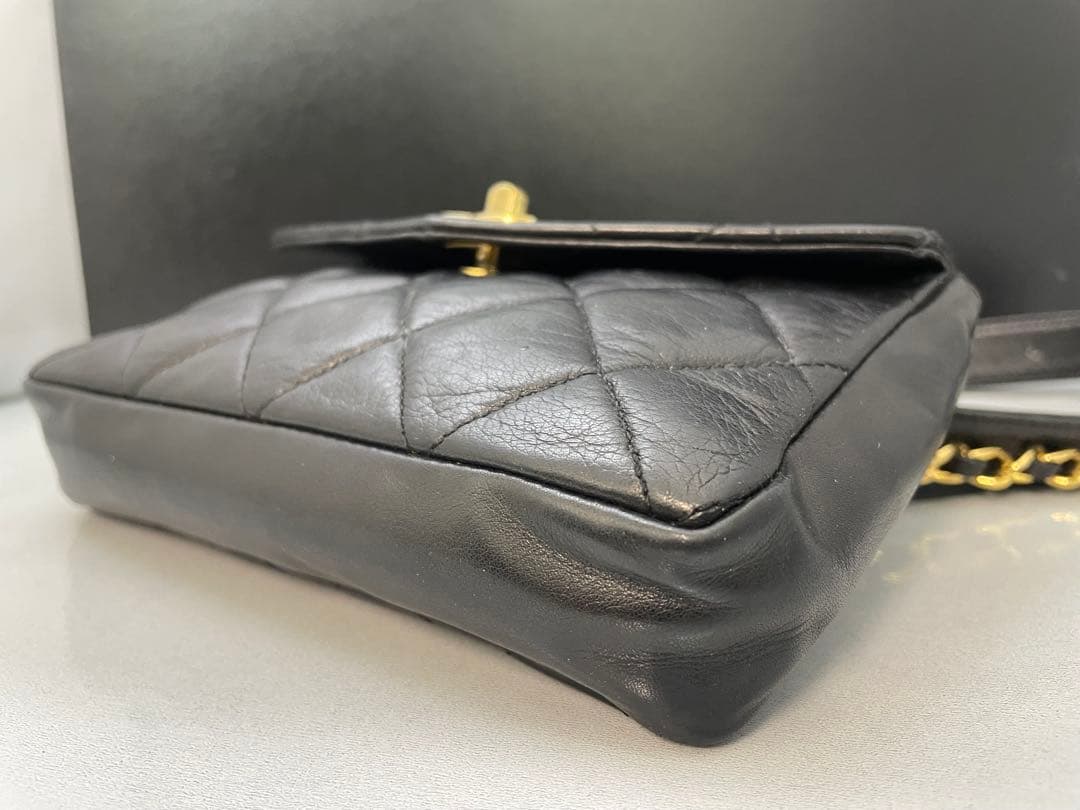 ※美品※ CHANEL シャネル　マトラッセ　ウエストポーチ　ラムスキン　黒