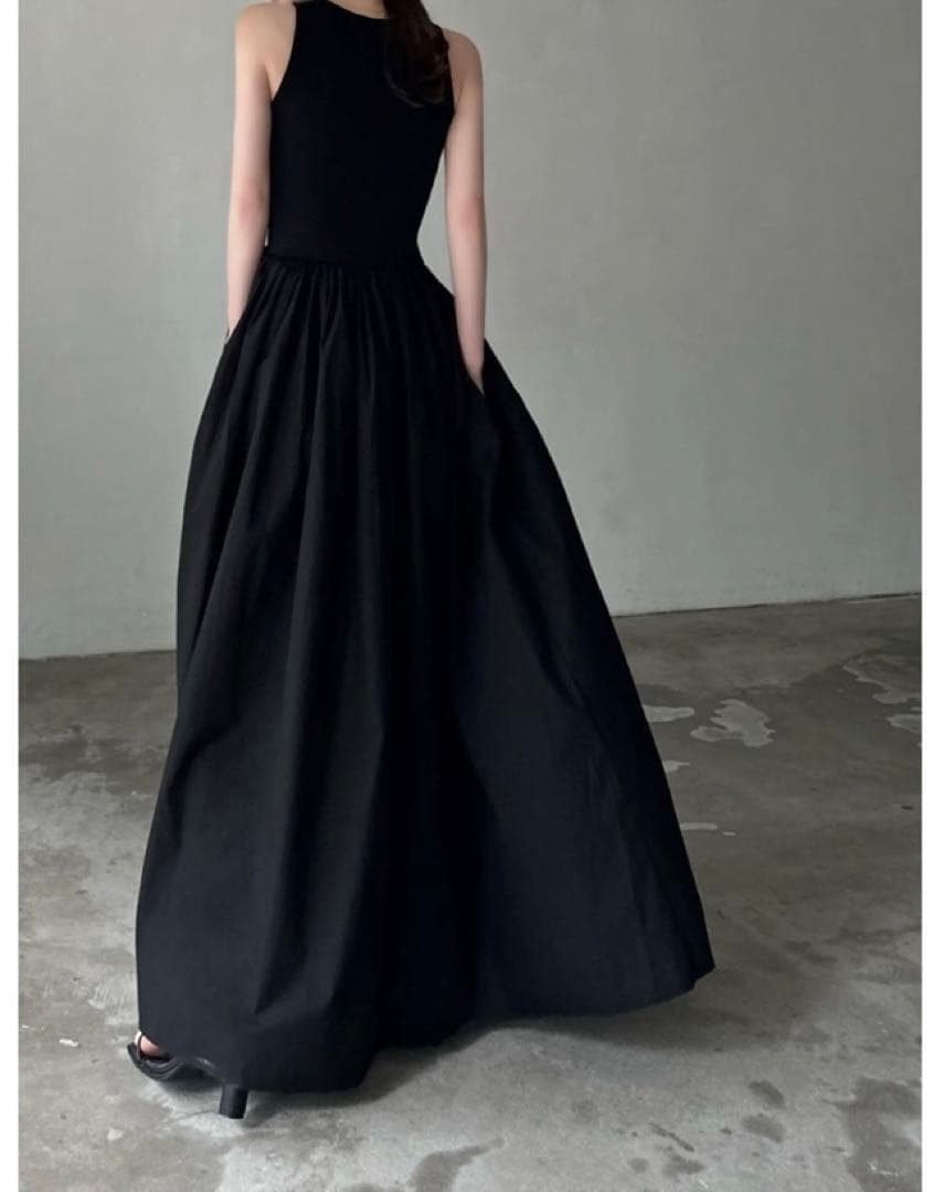 ワンピース maison celon sleeveless volume maxi dres