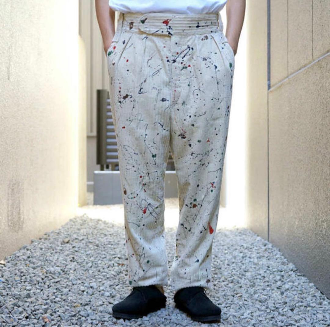 NEAT ニート　スラックス　ペイント　コーデュロイ　テーパード　M