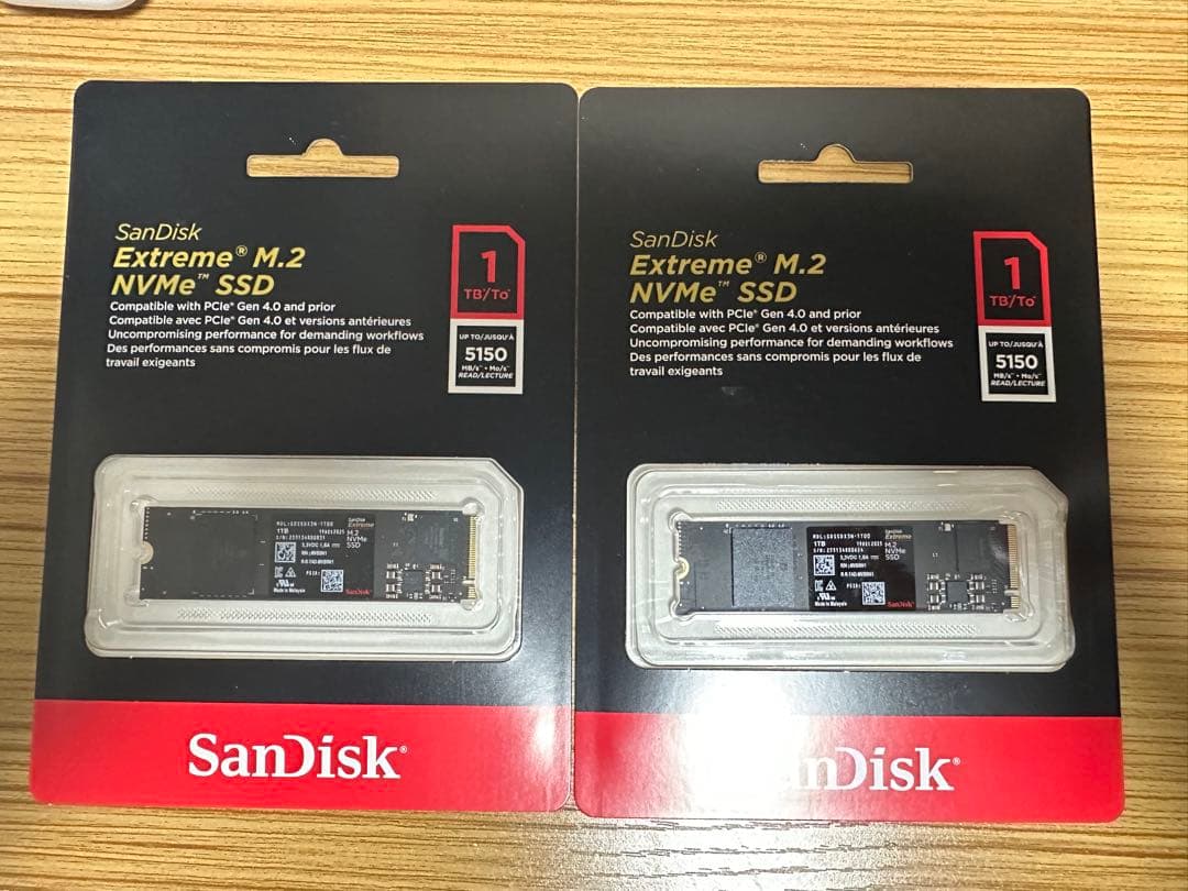 SanDisk Extreme M.2 NVMe SSD 1TB 2個セット