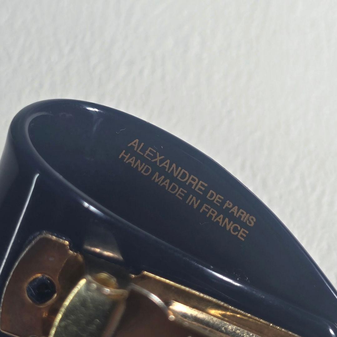 【美品✨】アレクサンドル ドゥ パリ バレッタ　ブルー　キラキラリボン