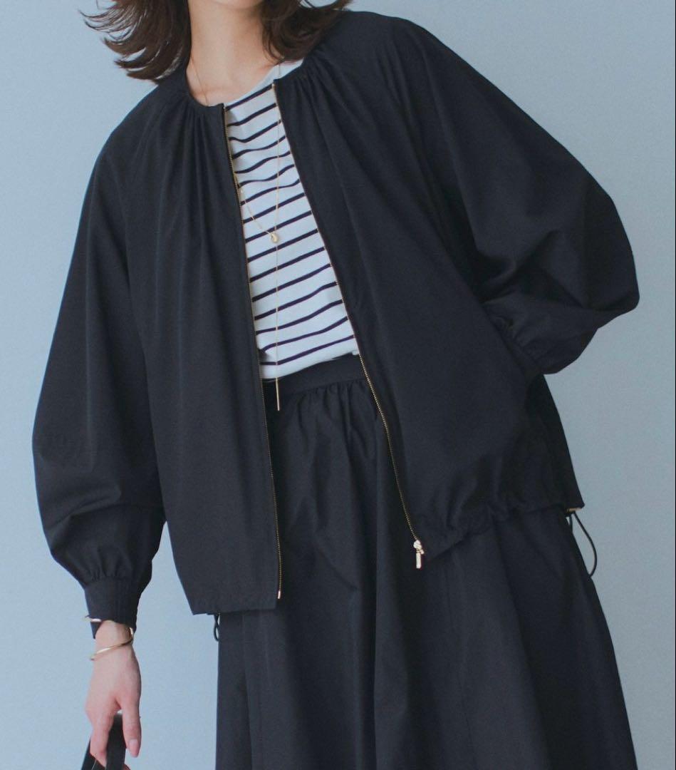 23区【洗える/撥水加工】ナイロン2WAYストレッチ ブルゾン黒36