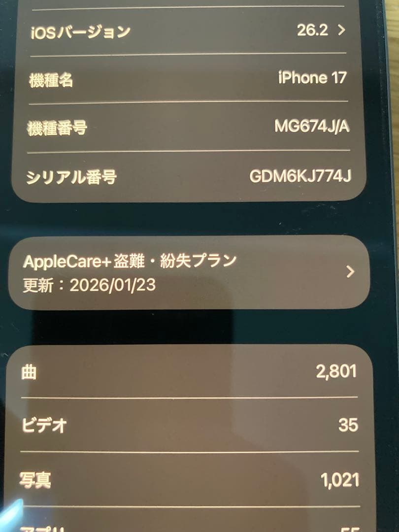 アップルケア【】iPhone17 ブラック 256GB SIMフリー