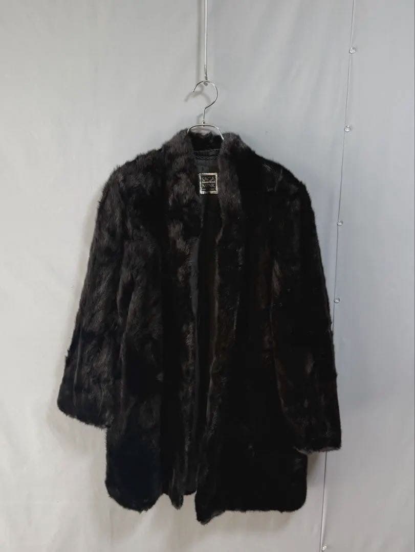 超極厚　SAGAMINK 銀サガ　リアルファーコート　黒　大きいサイズ 15