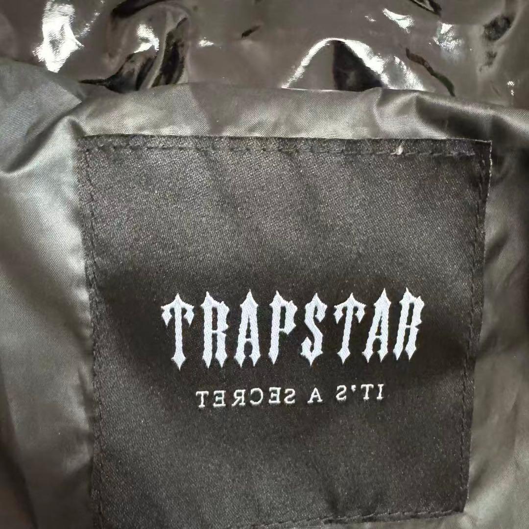 新品 TRAPSTAR 光沢ブラック ダウンジャケット Sサイズ n