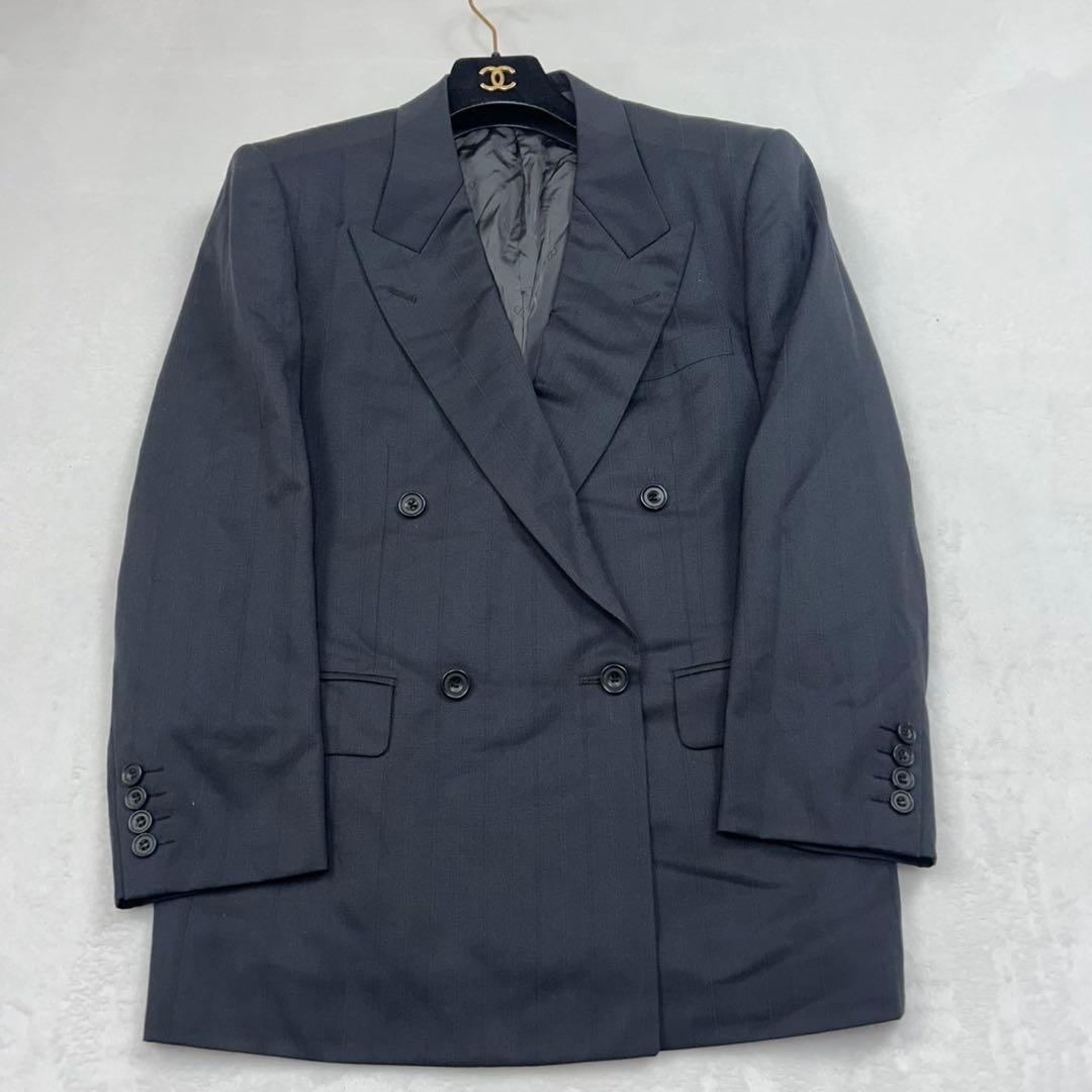 E868 M A4 クリスチャンディオール ストライプ ダブル スーツ メンズ