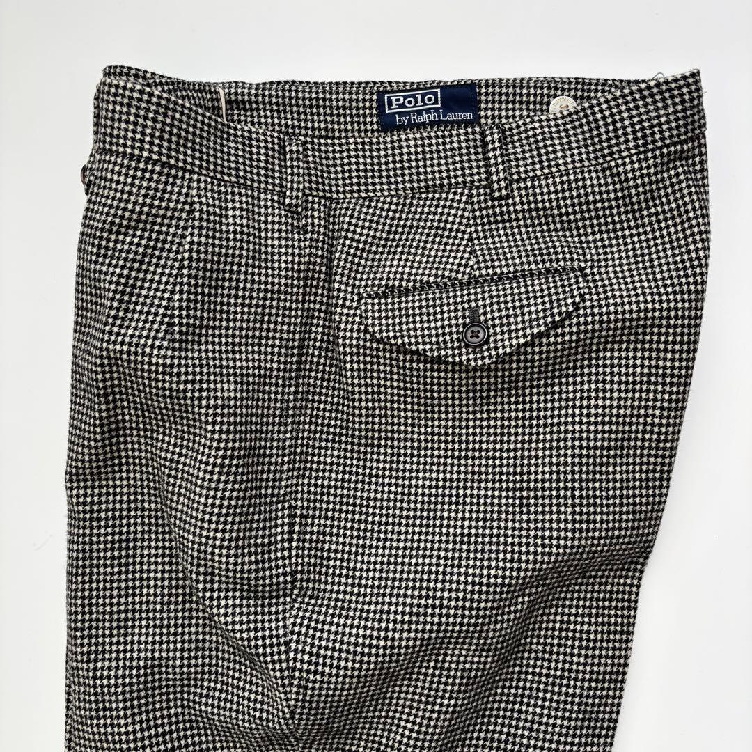 【90s】Polo by Ralph Lauren ウールスラックス バーズアイ