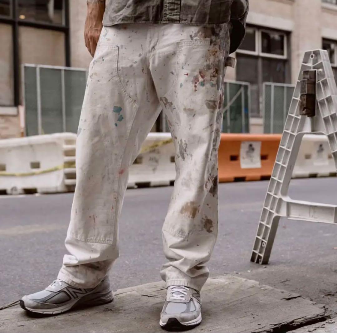 DICKIES ペンキ グランジ ホワイト ペインターパンツ W36