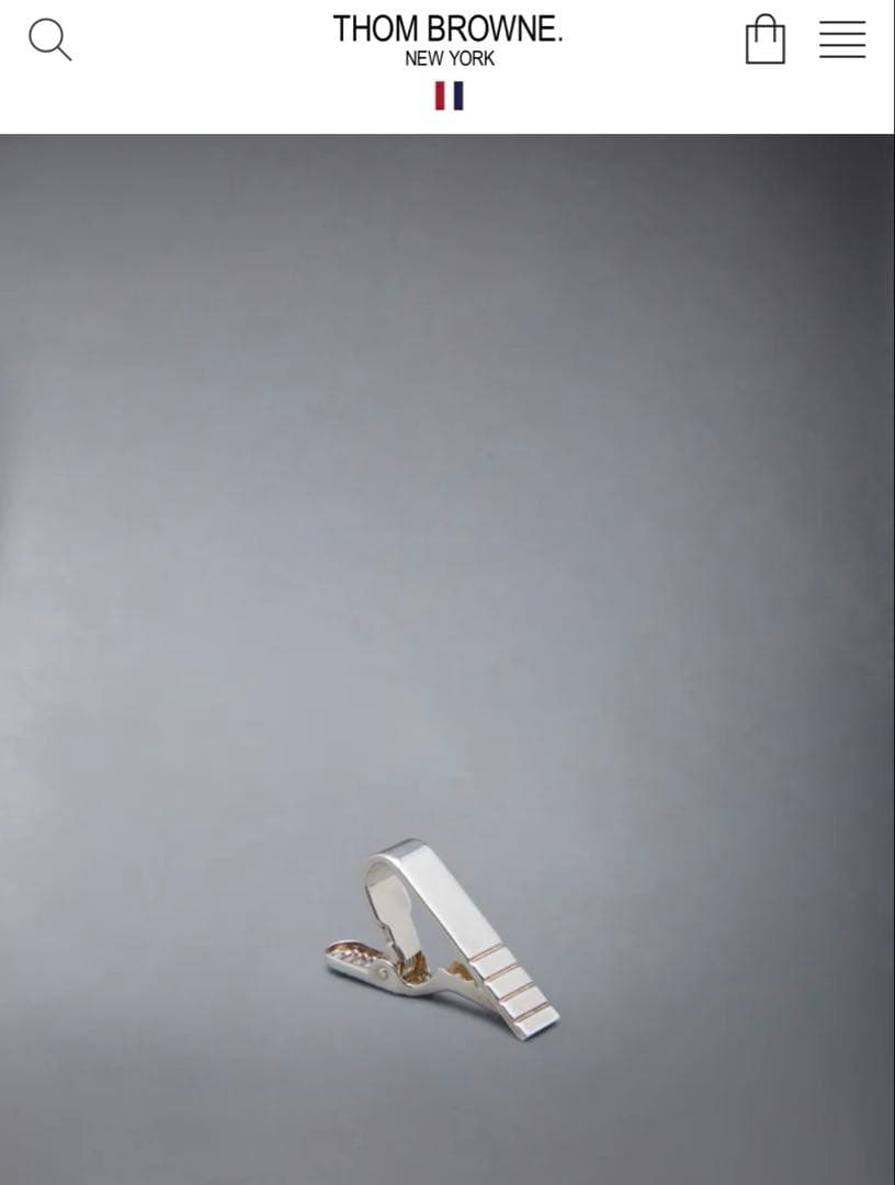 THOM BROWNE 4bar スターリングシルバー ショートタイバー