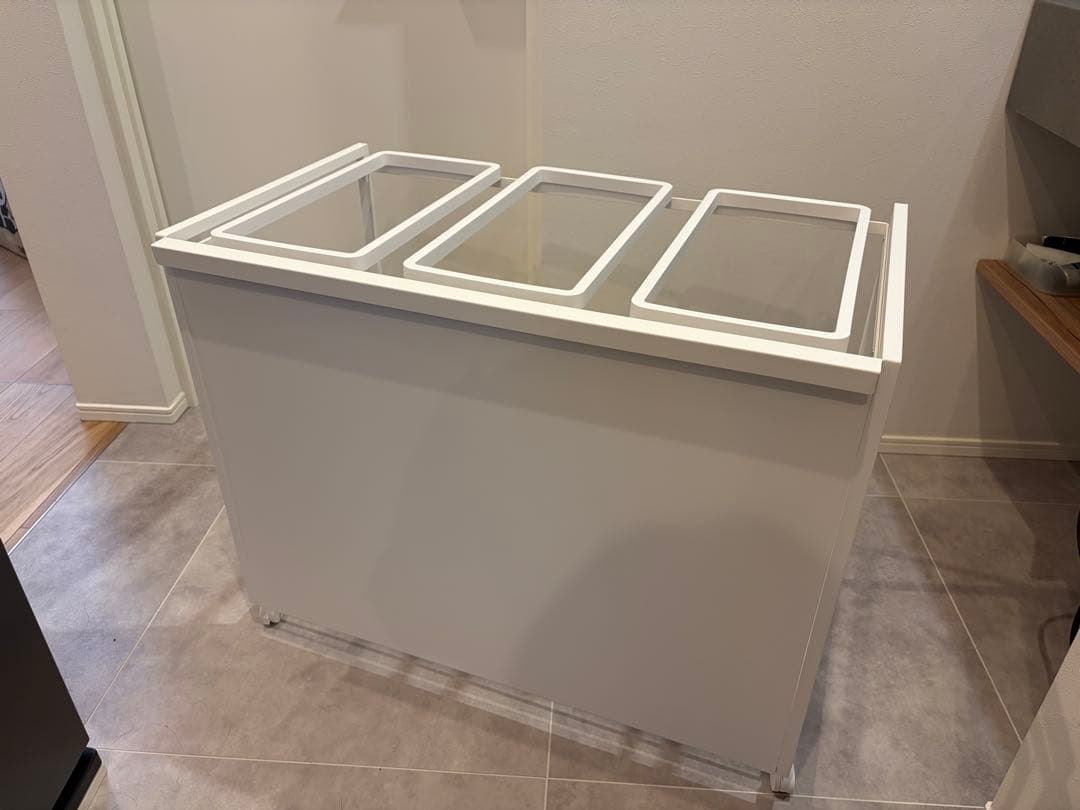 tower 3分別ごみ箱 45L ホワイト　蓋なし　目隠しつき