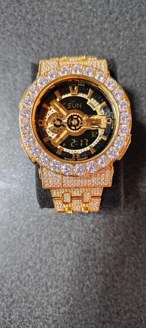 shotG-SHOCK カスタム ジルコニアGA110GB ゴールド腕時計