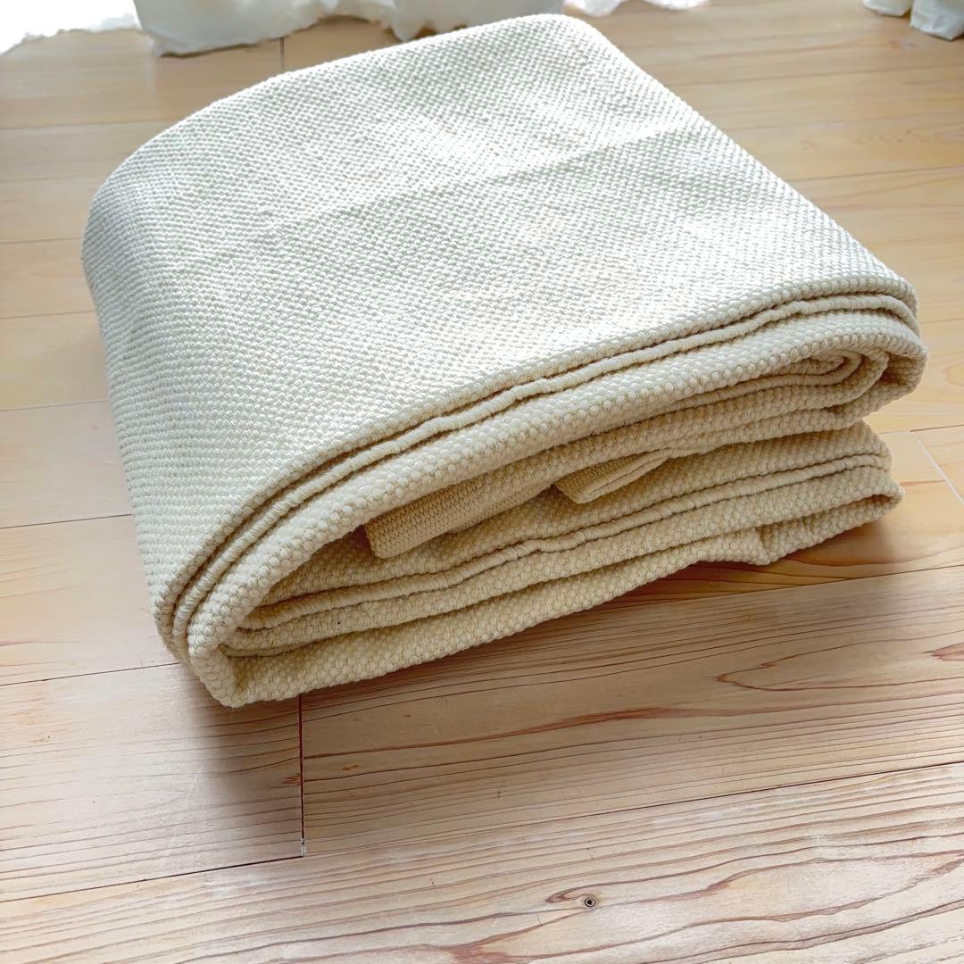 手織ラグ【新品】無印　オーガニックコットン200x200cm 定価18000円
