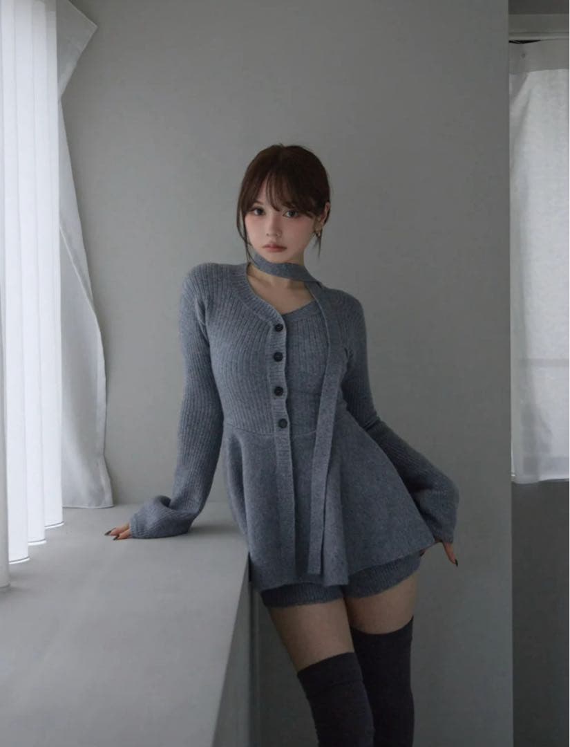 ワンピース andmary Dahlia tunic set up gray