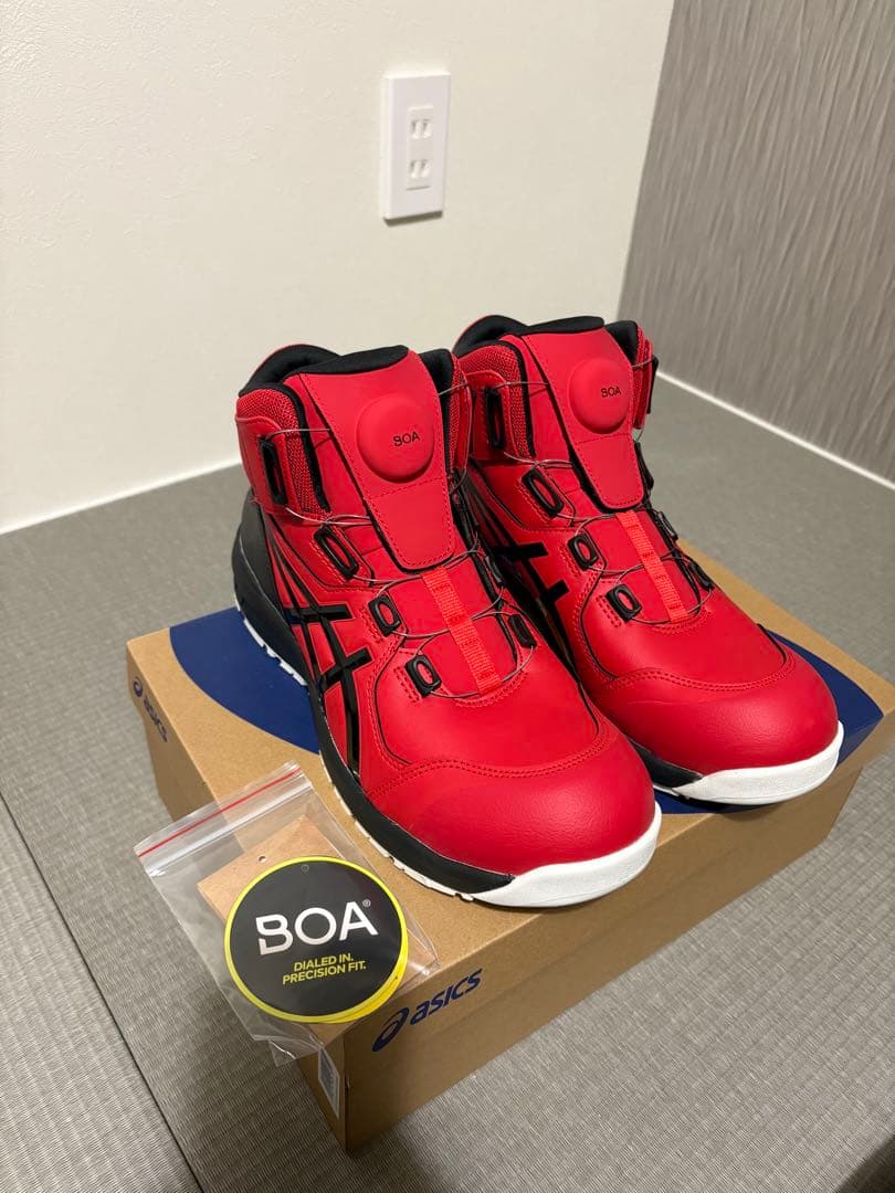 最終値下げ！！27.5cm ASICS BOAシステム安全靴 レッド ブラック