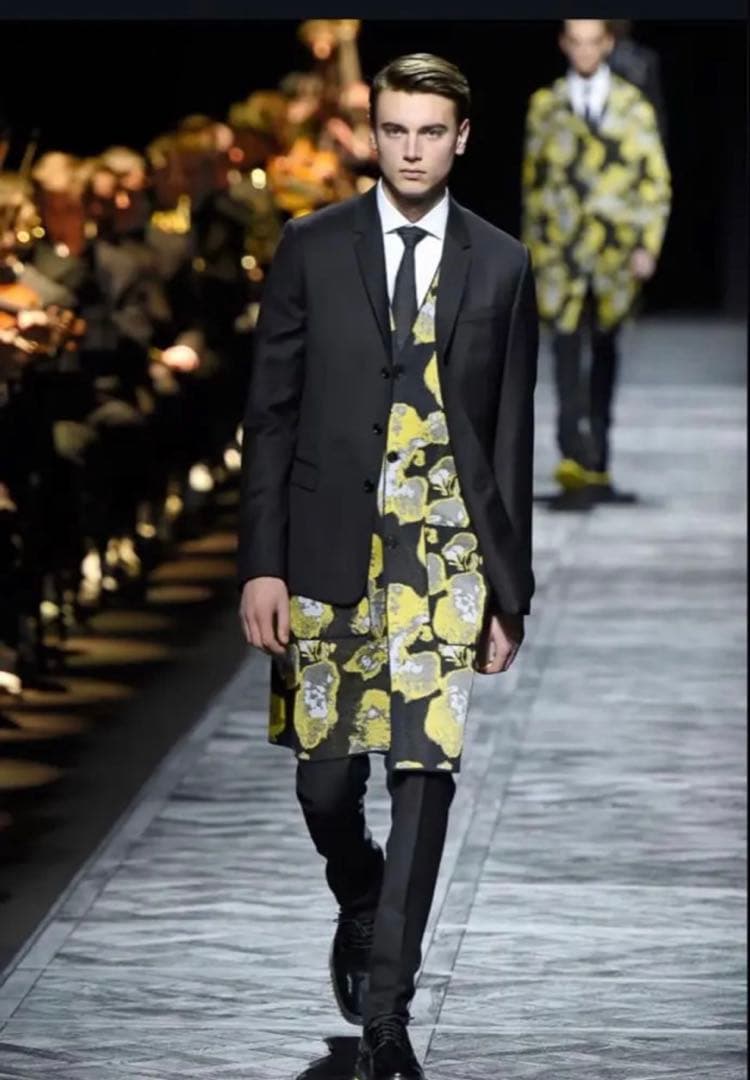 Dior homme ロング　ニット　黒　ブラック　ベスト 15aw 総柄