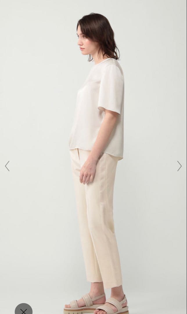 未使用に近い セオリーリュクス テーパードパンツ サテン細見え ウォッシャブル