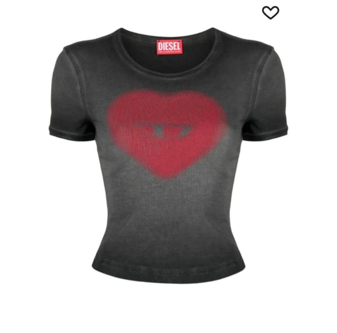 DIESEL Mサイズ　ハートプリント 半袖Tシャツ