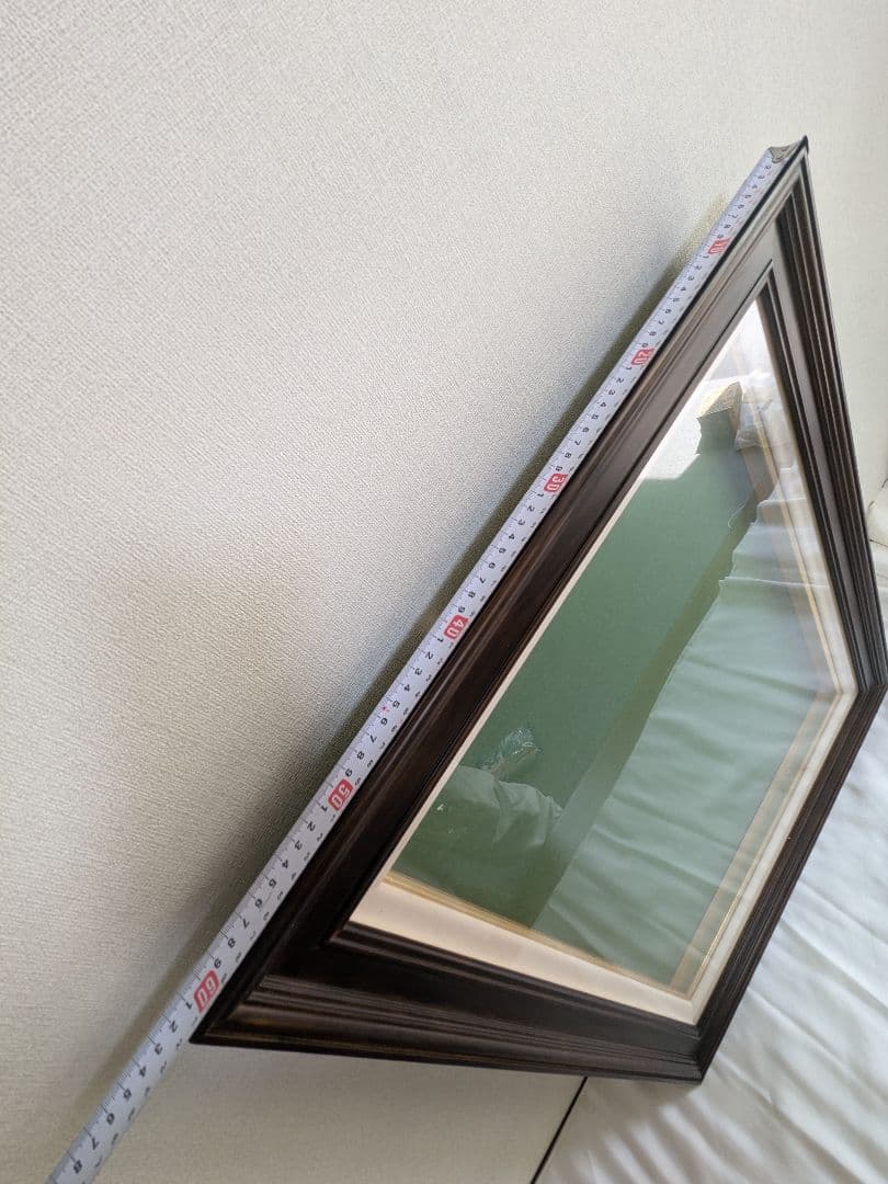 額縁 木製 黒檀 P12 金縁 アクリル付き アンティーク ヴィンテージ