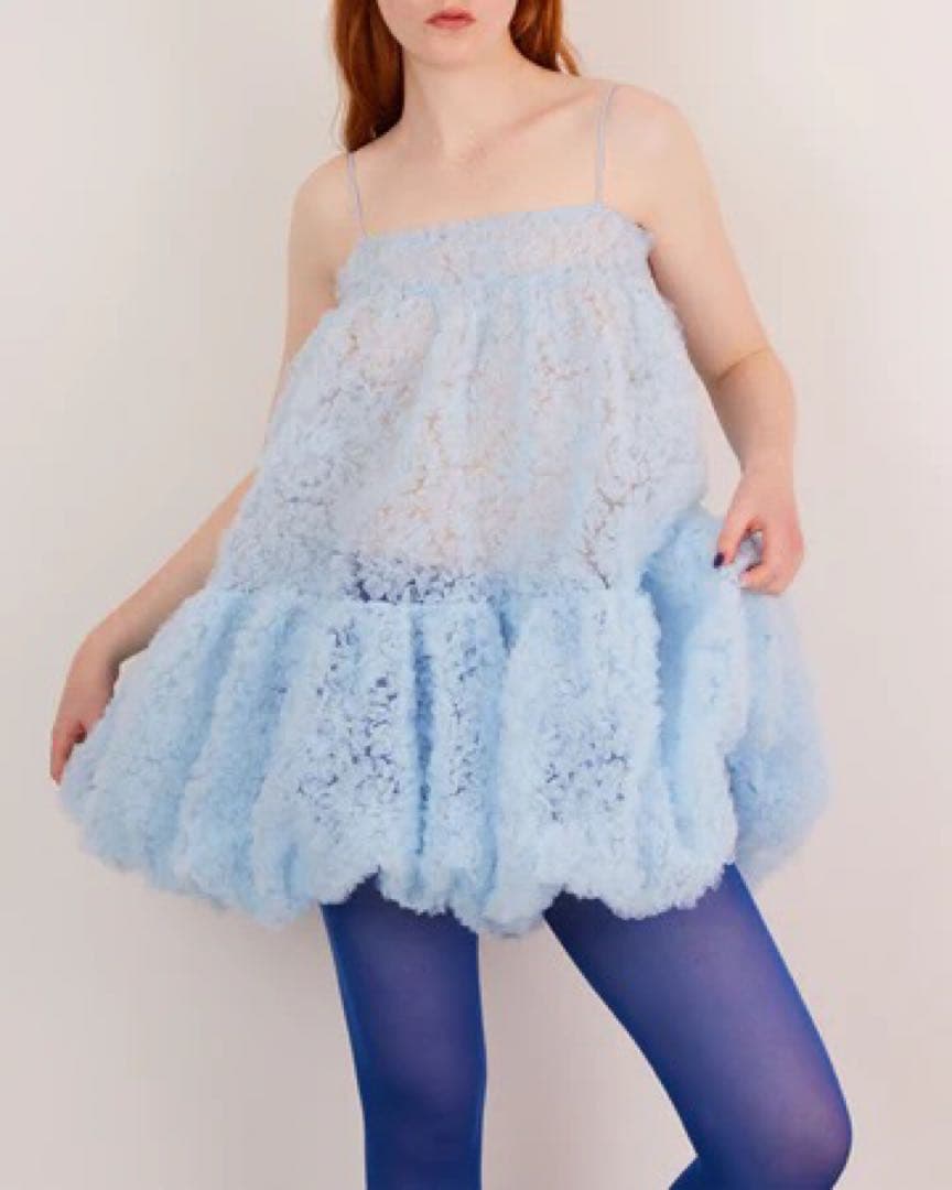 トップス poppy TULLE BALLOON TUNIC (LIGHT BLUE)