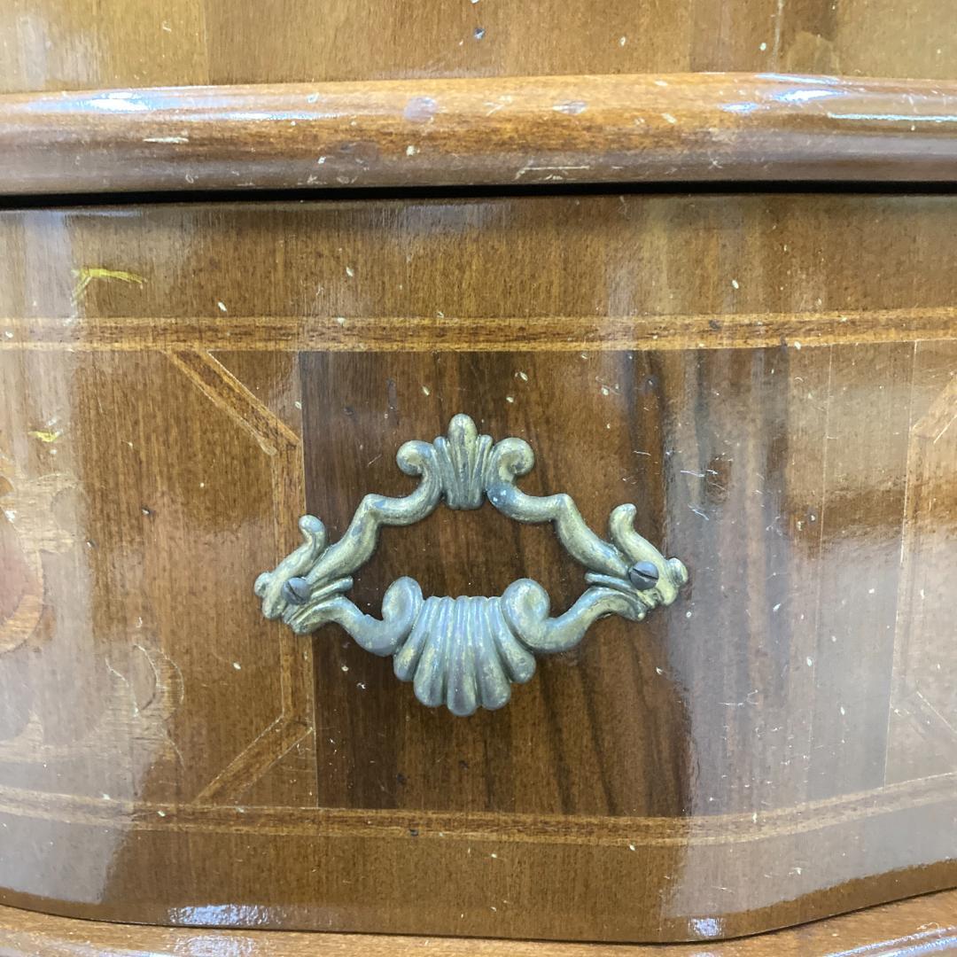 イタリア　象嵌　３段チェスト　猫足　クラシック