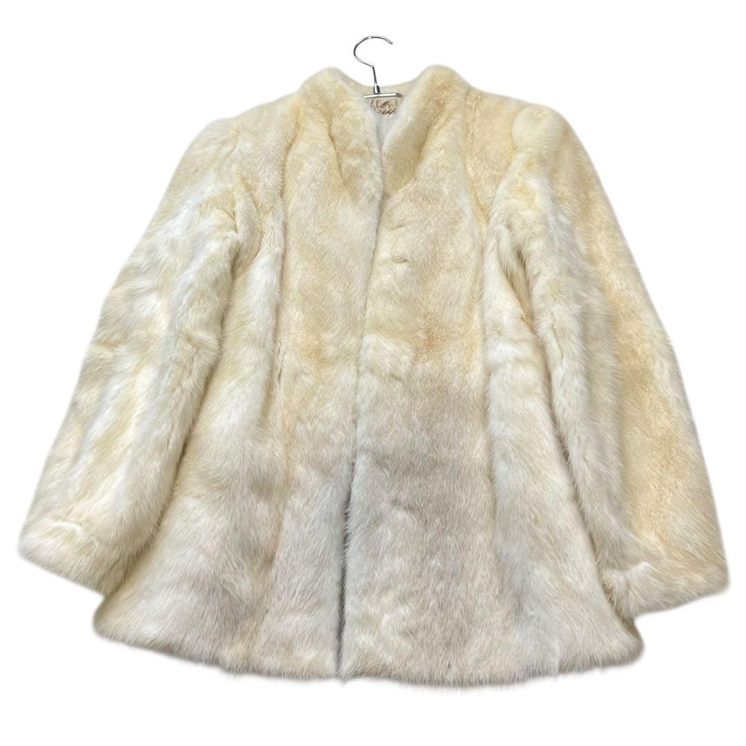 美品 エンバ パールミンク リアルファーコート 毛皮 Mサイズ相当