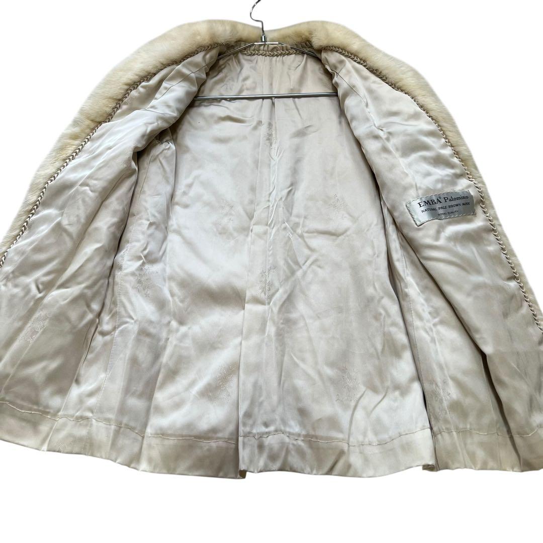美品 エンバ パールミンク リアルファーコート 毛皮 Mサイズ相当