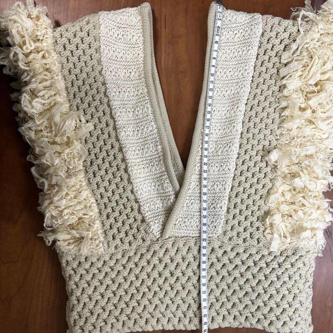 新品Leinwande ラインヴァンド フリンジニットベスト　カーキ