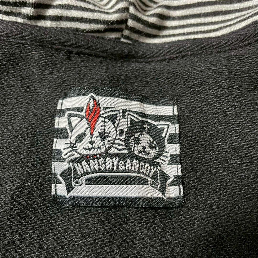 HANGRY&ANGRY　ネコミミパーカー　ロング丈　ブラック　チャームあり